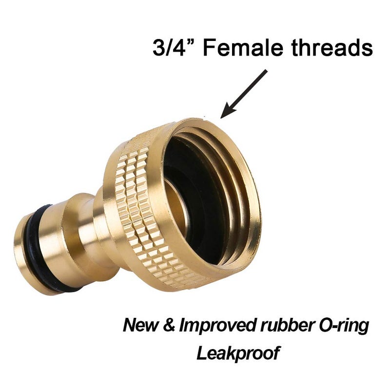 HQMPC Garden Hose Quick Connector Water Hose Quick Connect  inch GHT Brass Easy Connect Fitting Quick Connect Hose Fittings Garden Hose Fitting Water Hose Connectors (3SETS) - Image 5